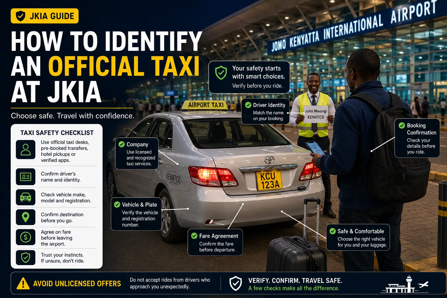 How to Identify an Official Taxi at JKIA | Nairobi Airport